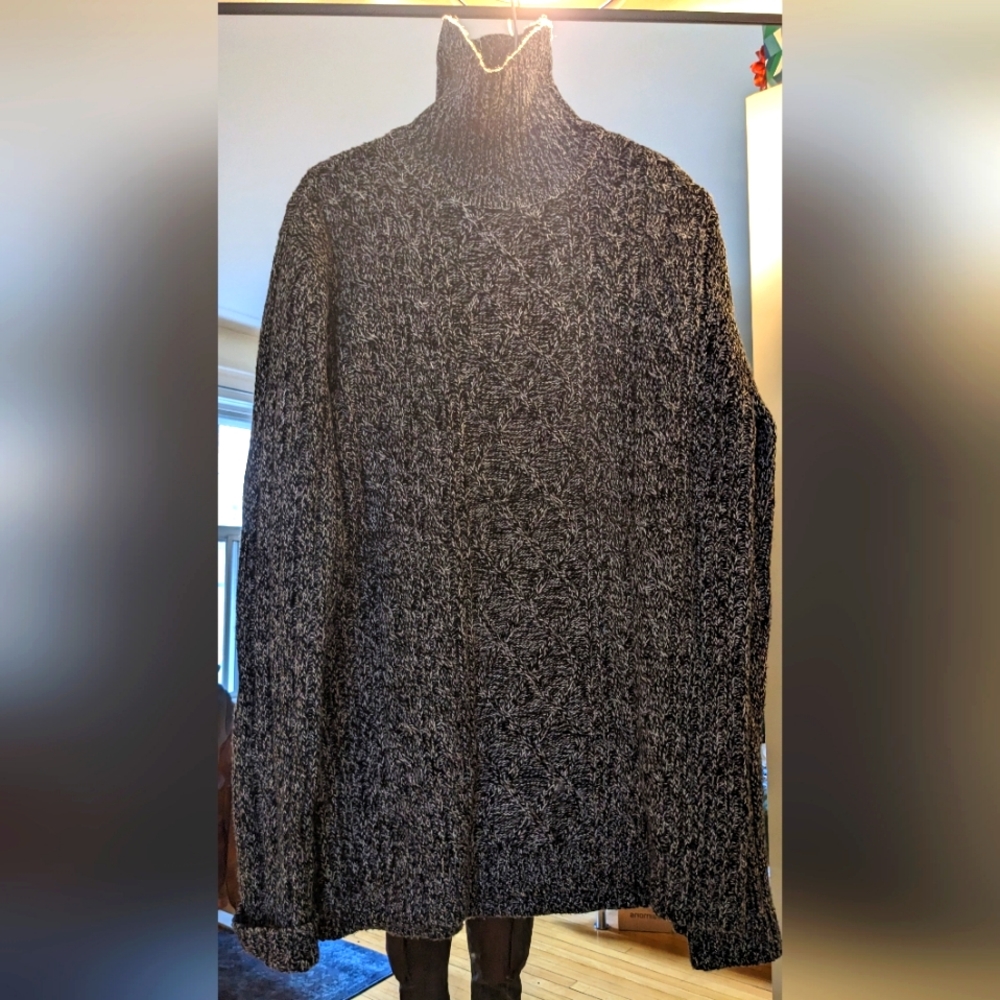 Point zero orange label turtlensck grey woven sweater